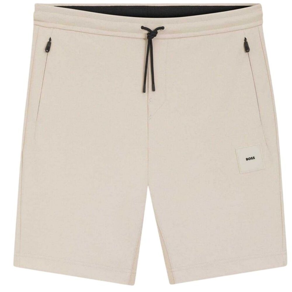 Boss Mens Headlo Ribbed Sweat Shorts / Beige